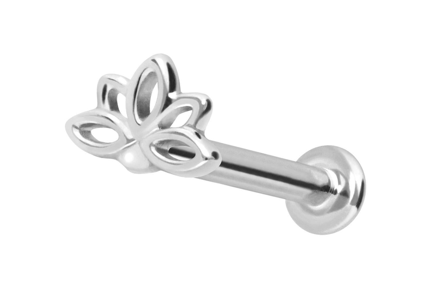 14 Karat Gold Labret Piercing mit Innengewinde LOTUSBLÜTE